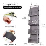Door Hanging Organizer with 4 Pockets  for Shoes Purse and Toys No-Drill BLACK