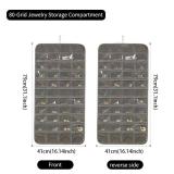 NEW Hanging Jewelry Storage Bag Double-sided 80 Grids WHITE