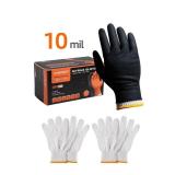 NEW Disposable Nitrile Cotton Black Bbq Grill Gloves Heat Resistant 100ct LARGE