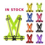 NEW Adjustable Reflective Belt Running Bicycle Safety Vest Running Vest GREEN