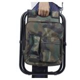 NEW Folding Stool Insulated Cooler Bag Backpack Chair Beach Fishing Camping Hiking CAMO