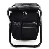 NEW Folding Stool Insulated Cooler Bag Backpack Chair Beach Fishing Camping Hiking CAMO