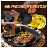 Dual Spray/Pour Oil Bottle: Precise Kitchen Cooking Oil Dispenser WHITE