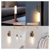 NEW Indoor Wireless Magnetic USB Rechargeable Smart Indoor Motion Sensor Wall Light WALNUT