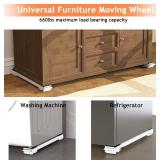 Furniture Washing Machine Dolly, Extendable Appliance Rollers Refrigerator Heavy WHITE