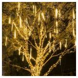 NEW Meteor Shower Led Lights 8 Tubes Waterproof. Total 10 ft BLUE