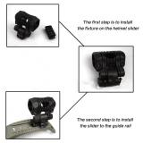 NEW Tactical Flashlight Helmet Holder Rail 21mm Rail Mount for Fast Mich Wendy M88 BLACK