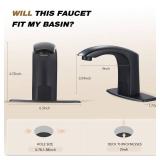 Gangang Automatic Sensor Touchless Bathroom Sink Faucet with Hole Cover Plate and Water Mixer Valve