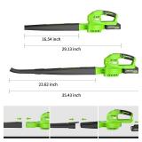 VERVEWAVE Leaf Blower Cordless, 20V Electric Blower with 2 X 2.0Ah Batteries and Fast Charger, 3 Speed Control, Handheld Lightweight Leaf Blower for Lawn Care, Patio, Garden Cleaning, etc MISSING ONE 