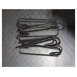 Besitu 12 Inch Rebar Stakes J Hook Ground Stakes 16-Pack Heavy Duty Galvanized Chain Link Fence Stakes Metal Tent Stakes for Outdoor Lawn Decorations Inflatables Canopy Swing Set