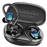 Wireless Earbuds Bluetooth 5.4 Headphones Sport, 2025 Bluetooth Earbuds with Earhooks, 50H Stereo Over Ear Buds, Earphone with 4 ENC Noise Canceling Mic, IP7 Waterproof Headset for Running/Gym/Workout
