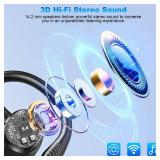Wireless Earbuds Bluetooth 5.4 Headphones Sport, 2025 Bluetooth Earbuds with Earhooks, 50H Stereo Over Ear Buds, Earphone with 4 ENC Noise Canceling Mic, IP7 Waterproof Headset for Running/Gym/Workout