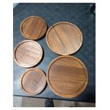 HAOPENGYOU 6PCS Wooden Risers for Display Wood Cake Stand for Party Round Food Risers for Buffet Wooden Holder Rustic Riser for Decor Tiered Tray Decor Home Kitchen (Rustic, 6 PCS (8, 6, 5)) MISSING F
