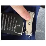 QMZ Wedding Guest Dresses for Women Have Pockets Cocktail Dress Ruffle Sleeve A Line Evening Party Formal Dresses for Women-Navy Blue-M