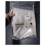 MIULEE Beige Scalloped Shower Curtain Linen Textured with 12 Metal Hooks Cute Heavy Duty Washable Waterproof Neutral Thick Cloth Shower Curtains with Black Border for Bathroom Bathtub,W72*L72 Cream