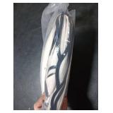 MIULEE Beige Scalloped Shower Curtain Linen Textured with 12 Metal Hooks Cute Heavy Duty Washable Waterproof Neutral Thick Cloth Shower Curtains with Black Border for Bathroom Bathtub,W72*L72 Cream