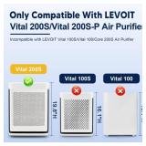 PETOX Vital 200S Replacement Filter for LEVOIT Vital 200S and Vital 200S-P Air Purifier, True HEPA and High-Efficiency Activated Carbon Filter, Vital 200S-RF, 2 Pack, White