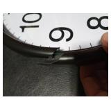 Bernhard Products Black Wall Clock, Large 13-Inch Silent Non Ticking Quartz Battery Operated Round Easy to Read Classroom/Home/School/Office Clock FRAME CRACKED