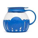 Ecolution Micro-Pop Microwave Popcorn Popper 3QT - Temperature Safe Glass w/Multi Purpose Lid (Large  Blue)