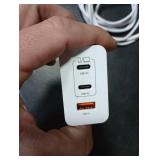 PACK OF 1 USB C Charger Block 100W, 3-Port GaN Super Fast Charger, Type C 65W Wall Charger Adapter with 10ft USB C Charging Cable for MacBook Pro/Air,iPad Pro, iPhone 17/16/15Pro, S25/S24/S23 and More