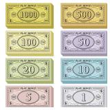 Sotiff 800 Pieces Replacement Play Money Set Prop Money Game Money Play Money for Kids Board Games 8 Denominations: $1000, $500, $100$, $50, $20, $10,$5, $1