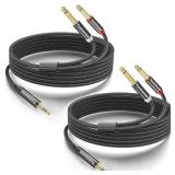 Yumiwoow 2Pack 16Ft 3.5mm TRS to Dual 6.35mm Stereo Cable 1/8 TRS to Dual 6.35mm 1/4 TS Mono Y Splitter Audio Cord Adapter for Smartphone, Mixer,PC, CD Player, Speakers and Home Stereo System