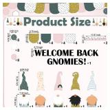 Mooliwe 99 Pcs Back to School Gnomies Bulletin Board Set Welcome Back Gnomies Bulletin Board Classroom Decoration Gnome Cutouts for Home School Library Wall Chalkboard Decor Supplies