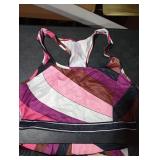 Molilove Womens Sexy 2 Piece Outfits Color Block Sleeveless Crop Top Bodycon Pants Tracksuit Summer Y2K Party Clubwear Large