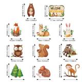 Outus 51 Pieces Woodland Baby Shower Party Decorations Woodland Birthday Hanging Swirl Decorations Forest Animals Creatures Party Decor for Boy Girl Birthday Jungle Classroom Decor