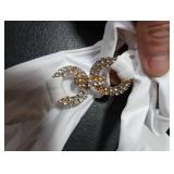 YAUASOPA Women 2PCS Shiny Diamond Bikini Set Tankini Sexy Bra Swimsuit Praty Bathing Suit (US 2-4(S), White)