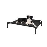 Veehoo Elevated Dog Bed, Raised Dog Cots for Medium Dogs, Waterproof Outdoor Dogs Bed, Cooling Pet Hammock with Guardrail, Upgraded Non-Slip Feet, Breathable Teslin Mesh, Black,29 x 18 inches