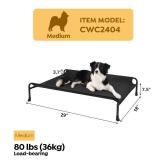 Veehoo Elevated Dog Bed, Raised Dog Cots for Medium Dogs, Waterproof Outdoor Dogs Bed, Cooling Pet Hammock with Guardrail, Upgraded Non-Slip Feet, Breathable Teslin Mesh, Black,29 x 18 inches