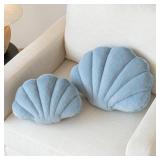 Znhinery Shell Pillow, Seashell Throw Pillow with Soft Rabbit Plush for Couch Bed, Shell Shaped Decorative Ocean Pillow Stylish Beach Cushion Room Decor Aesthetic for Bedroom Livingroom