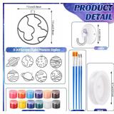 Cholemy 24 Sets Planet Sun Catcher Kit Include Suncatcher Craft with Paints Suction Cups Fishing Thread, Planet DIY Window Art Kit Paintable Suncatchers Decorations for Gifts