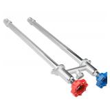 WHK 12 Inch Frost Free Outdoor Water Spigot Faucet Supply Hot and Cold Outdoor Water Faucet 1/2 Inch MIP X 3/4 Inch Hose Bibb Freeze Proof Hose Bib Wall Hydrant Sillcock(Brass,Chrome)