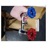 WHK 12 Inch Frost Free Outdoor Water Spigot Faucet Supply Hot and Cold Outdoor Water Faucet 1/2 Inch MIP X 3/4 Inch Hose Bibb Freeze Proof Hose Bib Wall Hydrant Sillcock(Brass,Chrome)