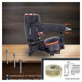 Bgx-power Roofing Nail Gun, 15 Degree CN45N Roofing Nailer 3/4-Inch to 1-3/4-Inch Coil Nails, 120-pcs Load Capacity Coil Nailer in Black