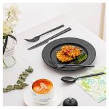 KINGSTONE Black Silverware Set, 40-Piece Forged Flatware Set Cutlery Set Premium Stainless Steel, Service for 8, for Kitchen, Home, Wedding, Party, Mirror Polished and Dishwasher Safe