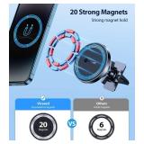 VICSEED for MagSafe Car Mount [Upgraded Strongest Magnet Power] Magnetic Phone Holder for Car Vent 360 Adjustable Magnetic Car Phone Holder Mount for iPhone 17 Pro Max 16 15 14 13 12 Plus Mini
