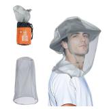 Head Net with Drawstring - 522 Ultra Fine Holes, 19-21 Extra Large Coverage, Fits All Hats, Breathable Mesh Netting Face Mask for Camping, Hiking, Fishing - Waterproof Pouch Include (1 Pack, Unisex)