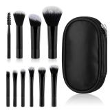 10 Pcs Mini Makeup Brush Set with Pouch Portable Travel Size Makeup Brushes Professional Small Eyeshadow Eye Lipstick Foundation Brush for Women Girls Brushes Blush Powder Eye Shadow