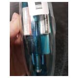 WRITECH Clictek Fountain Pen Set: Retractable Style Blue Ink Medium Nib Transparent Barrel, Includes 5 Ink Cartridges for Gift Set, Smooth Writing No Leaking