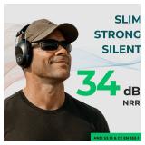Pro For Sho 34dB NRR Hearing Protection Ear Muffs Highest NRR in Compact Design Ear Protection for Shooting, Gun Range, Industrial, and Sensory Use Fits Adults to Kids (Black)