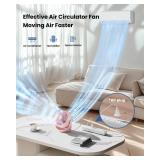 Gaiatop Desk Fan, 5-Inch Portable Electric Table Desktop Air Circulator Fans, Small but Powerful with 3 Speed 360° Adjustable Tilt for Cooling Home Dorm Office Bedroom Bathroom Kitchen, Pink