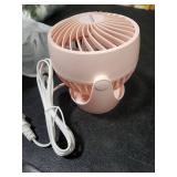 Gaiatop Desk Fan, 5-Inch Portable Electric Table Desktop Air Circulator Fans, Small but Powerful with 3 Speed 360° Adjustable Tilt for Cooling Home Dorm Office Bedroom Bathroom Kitchen, Pink