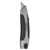 Amazon Basics Soft Grip Retractable Utility Knife with 3 Blades, Black/Silver