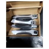 Amazon Basics Soft Grip Retractable Utility Knife with 3 Blades, Black/Silver