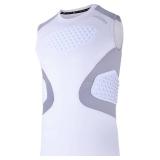 COOLOMG Youth Baseball Padded Shirt Kids Chest Protector Rib Heart Guard Sternum Protection for Football Softball Lacrosse Rugby White L