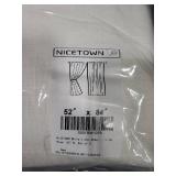 NICETOWN White Linen Sheer Curtains and Drapes 84 inches Long, Rod Pocket & Back Tab semitransparent with Light Through Vertical Window Treatments for Sliding Glass Door & Living Room, 52W, Set of 2