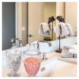 Hacaroa 2 Pack Acrylic Apothecary Jars with Airtight Lids, 46 Oz Clear Plastic Candy Cookie Jars for Candy Buffet, Decorative Bathroom Canister Container for Bath Salt, Vanity, Party, Wedding